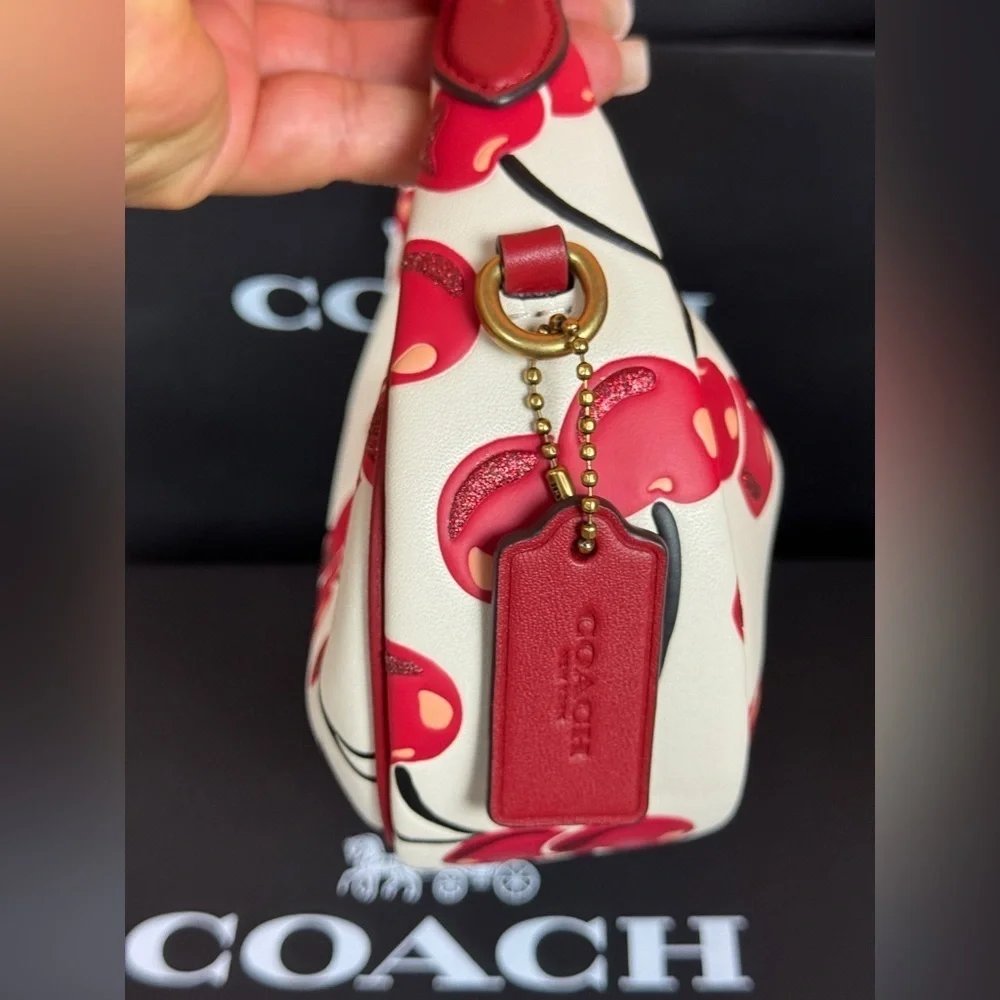 Coach Cherry Print Shoulder Bag in White and Red. #2